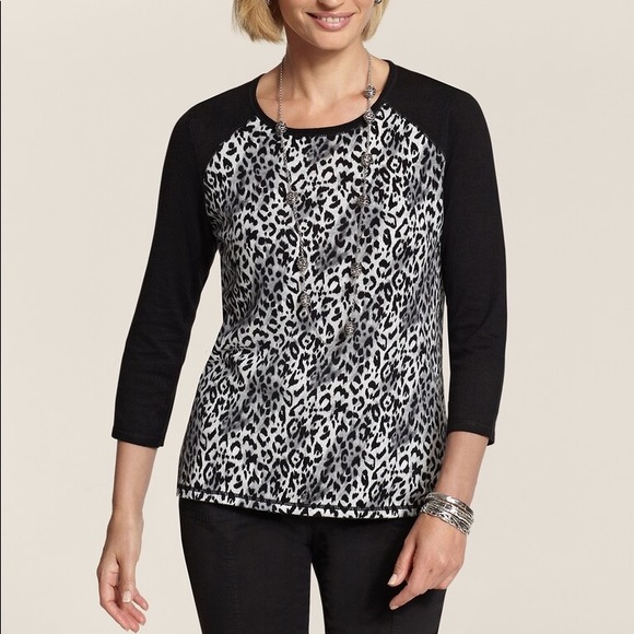 Chico's Sweaters - Chico’s Animal Color Block Sweater Size 2